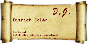 Ditrich Jolán névjegykártya