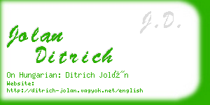 jolan ditrich business card